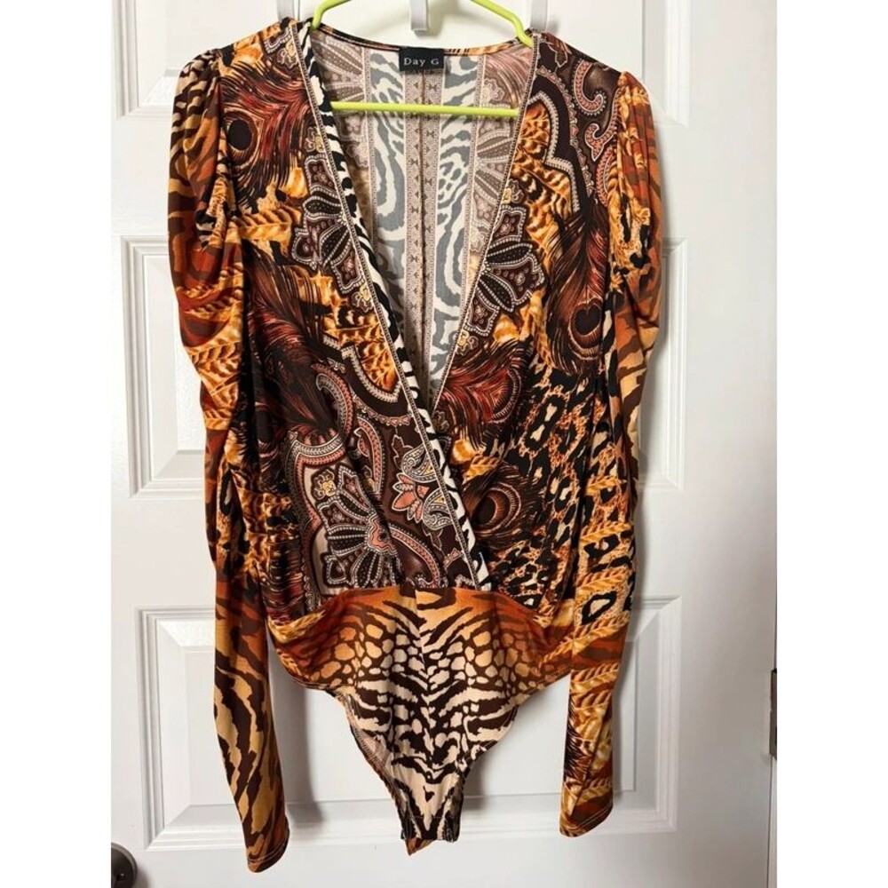 Day G Mixed Animal Print Paisley Bodysuit